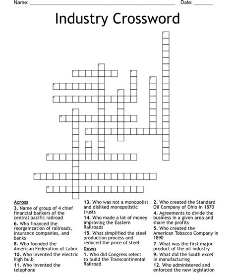 industry crossword clue.